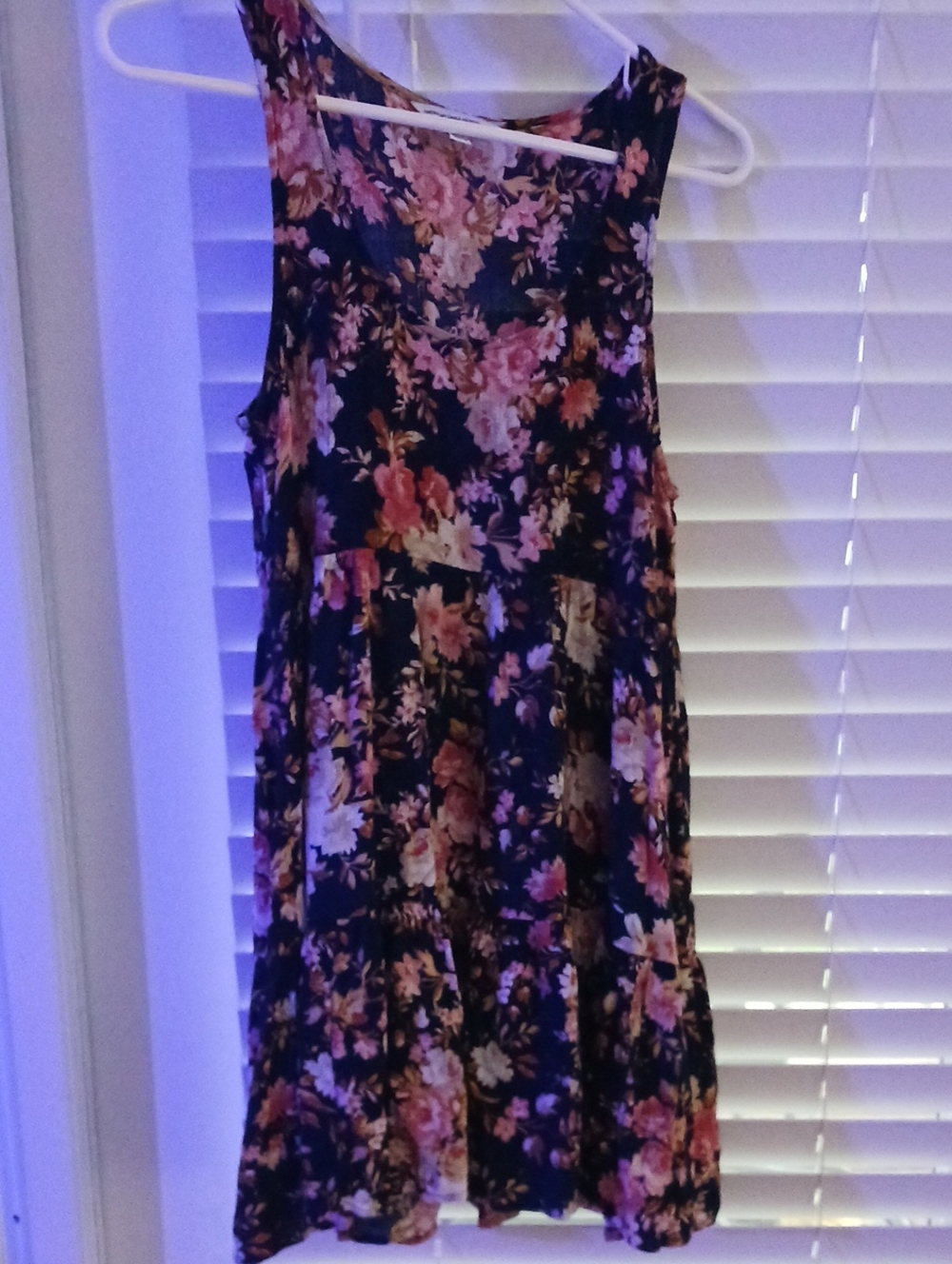 American Eagle Outfitters Tiered Mini Dress Xs Navy Floral